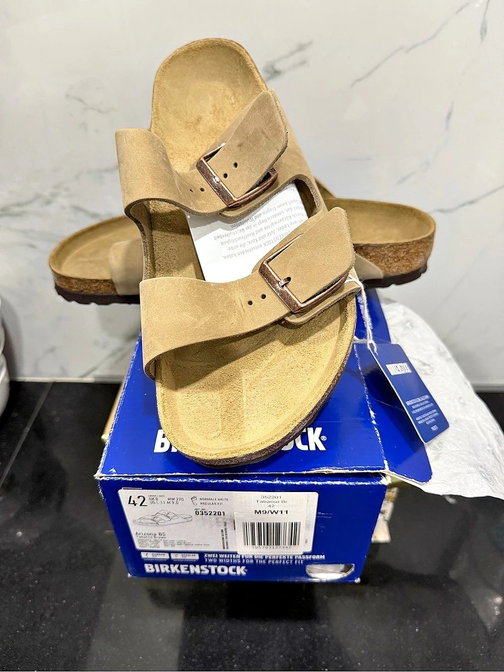 Birkenstock Arizona BS Two-Strap Sandals Brown USw11/M9 New in box